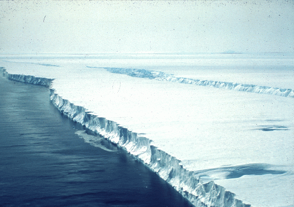Photo of the Pine Island Glacier, taken by Tom Kellogg onboard the U.S. Coast Guard icebreaker Glacier, 1985, in Pine Island Bay. [File photo] 