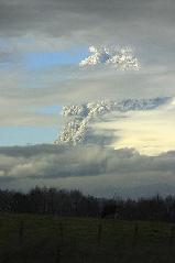 Smoke and ash billowing from Puyehue volcano is seen near Osorno city in southern Chile June 4, 2011.