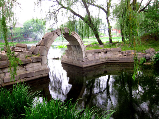 The sole bridge that escaped the palace's destruction in the 19th century.